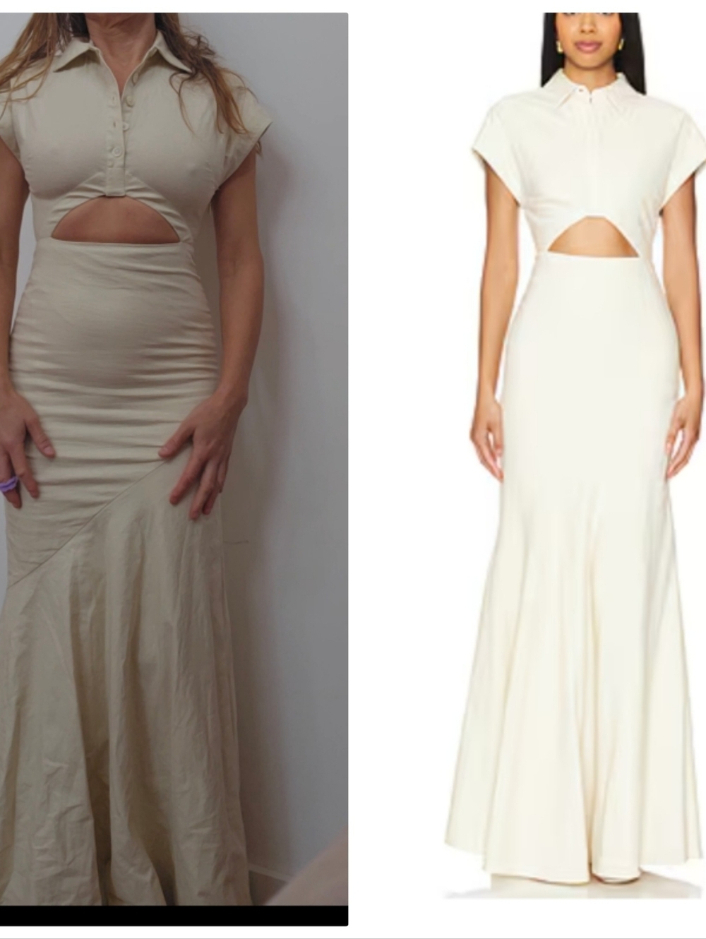 Camila Coehlo Iconic Cut Linen Blend Zendaya Style Sold Out Ivory Maxi Dress Xs